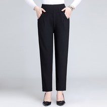 중노년 여성 캐쥬얼 체크무늬바지 엄마 봄가을 계절 핏아우터 얇은 스트레이트핏 긴바지 노인 할머니 2579002541