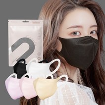 에어에이드 국산원단 날개형 새부리형 컬러마스크(중형 대형) 5가지 색상 5매입X4개(20매) /귀편한 부직포 소프트핏, Black(블랙)20매, Medium(중형), 4개, 5개