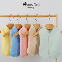 [바보사랑] 허니테일 강아지 수면조끼 실내복 잠옷 순면 내복 강아지옷 S-3XL[허니테일], 색상/사이즈:베이지/XL