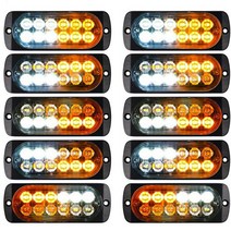앰버 라이트 트럭 스트로브 12LED 스코프 경고 LED램프, T08-White-Yellow
