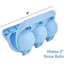 Superio 트리플 샌드 볼 메이커 2팩 라이트 블루 야외 겨울 재미 스노우 장난감 모래 셰이퍼 샌드박스 모양 크리에이터