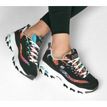 스케쳐스 딜라이트 여성 Wide Fit Black Skechers Dlites Shoes Sport Comfort Memory Foam 149015