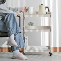 선반 무빙 트레이 이동식 트롤리 3단 4단 미용실카트 다용도 주방카트, 슬릿츠선반4단_카키베이지