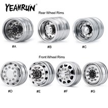 YEAHRUN 합금 금속 비드 록 앞뒤 바퀴 바퀴 허브 타미야 R620 114 RC 트랙터 트레일러화물 트럭 업 그레 이드 부품, [16] GFront Wheel 1Pcs