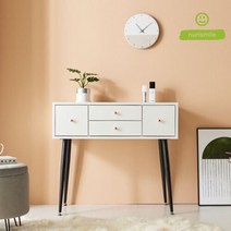 모던 심플 깊은수납 파우더룸 입식 화장대 (90cm 3색) 학생 10대 심플가구, 화이트블랙