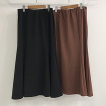 빅걸스토리 여성용 빅사이즈 라인 플레어 밴딩 짱짱 스판 롱 스커트