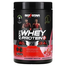 식스스타 Six Star 엘리트 시리즈 100% 웨이프로틴 플러스 딸기맛 스무디 1.8 lbs 816g 1.8 lb, 1.8 lb