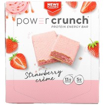 BNRG Power Crunch 프로틴 바 딸기 크림 12개 각 40g(1.4oz)