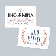 러블리데이 만삭 촬영 소품 모던스타일 피켓, 3)블랙&화이트형