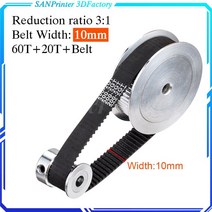 타이밍 벨트 풀리 타임 GT2 타이밍 벨트 풀리 60 개 톱니 20 개 5mm/8mm 감소 3:1/1:3 벨트 폭 6mm 10mm 3D, 20T8 - 60T5_400mm 너비-10mm