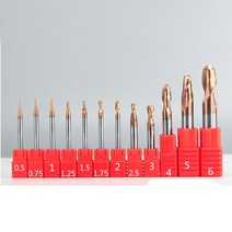 Super Hard 60HRC Tungsten Ball Nosed Carbide End MillsCNC cutting router tools mill bits Relief spec, [11] R3xD6x75L 2개