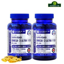 내츄럴365 캐나다 슈퍼파워 오메가3 울트라 1150 (2병-6개월분), 2병, 180캡슐