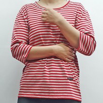 면 100% 라운드 스트라이프 줄줄이 7부 티셔츠 (4color) 40대 50대 60대 엄마 아줌마 중년 가을 사계절 옷