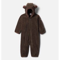 컬럼비아키즈 테디 베어 베이비 다크 브라운 셰르파 양털 우주복 유아 후리스 보온 아우터 Tiny Bear Bunting