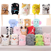 정성몰 선물하기 좋은 귀여운 동물 캐릭터 담요 모음 1+1 (20종) 애니멀 극세사 무릎담요 98x92cm