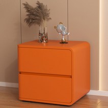 USB 스마트 침대 협탁 좁은 슬림 미니 침대옆 콘센트 인테리어 사이드 테이블 거실, 완제품, 오렌지