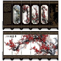 제사병풍 미니 벽꾸미기 모란병풍 가리막 골동품 칠기 작은 화면 장식 장식품 해외 선물 나무 공예 외국인에게 작은 선물 보내기, 앵초 다이어그램