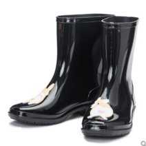 FANSYLI 여성 레인부츠 큐티 성인 미들부츠 패션 워터슈즈 미끄럼방지 스니커즈 7J