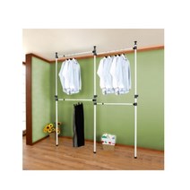 천장 파이프 배관 행거 4단 고정식 벽행거 diy 행거봉 기둥 시스템 양복 셔츠 걸이 천정 옷걸이 지지대