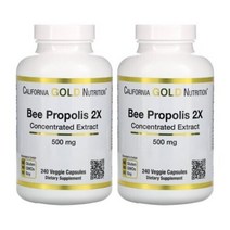 1+1 캘리포니아 골드 CG땡 Bee 비 프로폴리스 500mg 2X 농축 추출물 240 베지캡슐