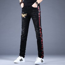 유러피언명품아트패션 클래식불소인장 격자패턴 데님 청바지