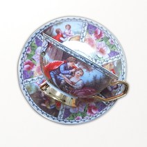 로로스키니 북유럽 명화 커피잔 세트 1인 본차이나 고급 찻잔 카페 라떼 카푸치노 잔, 사랑의말커피잔세트