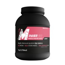헬시오 머슬헬퍼 웨이 단백질보충제 프로틴 유청단백질 딸기맛 1kg 1통, 헬시오 머슬헬퍼 웨이 단백질보, 1개