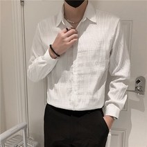 MOSAIRATION 여름 남성 셔츠 카라넥 패턴 긴팔 단추 남방 파티 면 데일리 패션 고급 릴렉스 간절기 이니셜 루즈핏 캐주얼 셔츠 빅사이즈 A88