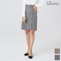 [로엠] 체크 셋업 미디 기장 스커트_RMWH949R11