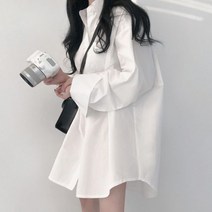 남친셔츠 무지 오버핏 박시 롱 셔츠 6col