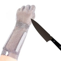정육점용 15cm 긴 체인메일 장갑 손가락 보호 안전 작업 금속 갈퀴가 있는 절단 방지 M USA 미국, Medium