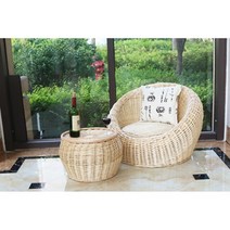 라탄 티 테이블 부부 거실 원형 협탁 일본식 베란다, 기타, 중형4종세트