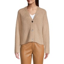 엘리 타하리 울 캐시미어 블렌드 브이넥 카디건 BEIGE