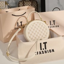 미니 라운드 크로스 숄더백 홍콩 진피 원형 가을 겨울 패션 소품