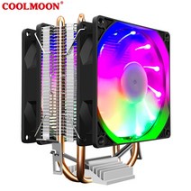 RGB 팬 CPU 공기 냉각기 1700 PWM 90mm 컴퓨터 AMD FM1 인텔 LAG 755/1366 115X/1200, 02 2FAN LG