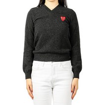 꼼데가르송 [꼼데가르송] (P1N073 GREY) 여성 더블하트 니트