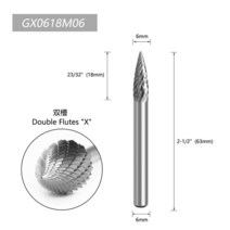 6MM 금속 드로잉 텅스텐 카바이드 밀링 커터 로터리 도구 버 CNC 조각 연마 가공, [07] 07