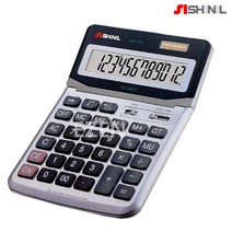 SHINIL 전자계산기 대형화면 큰버튼 사무용계산기 12자리 백기능 ON버튼