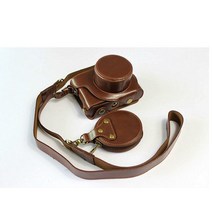 럭셔리 Pu 가죽 카메라 케이스 가방 보호 바디 라이카 D-LUX7 스트랩 미니 파우치 오프닝 배터리 직접, 02 coffee