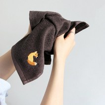 송월타올 어린이집 고리수건 애니멀즈 5장, 여우(갈색)