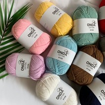 온다코튼 뜨개실 코바늘실 면사 인형뜨개실 가방뜨기, 화이트