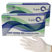 슈퍼케어 라텍스 위생장갑 S 100개입 2개