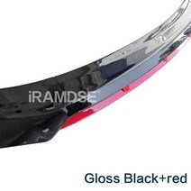 앞 범퍼 스포일러 프로텍터 플레이트 립 타입 DGS 바디 키트 탄소 표면 턱 셔블 스플리터 아우디 A6 C7 세단 2012 - 2016, Gloss Black-red