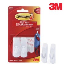 1+1 정품 3M 재사용 훅 소형 흡착판 걸고리 흡착식걸이 벽에붙이는 못없이 접착홀더, 1개