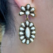 도금 고은 녹송석 귀걸이