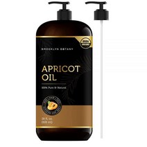Brooklyn Botany 피부 모발 및 얼굴용 살구 알갱이 오일 - 100% 순수 천연 바디 오일 및 헤어 오일 - 에센셜 오일 아로마테라피 및 마사지 오일용 캐리어 오일