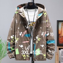 쥬엔리치 남자 빅사이즈 후드 자켓 점퍼 작업복 캐주얼 남성 잠바 바람막이 봄 가을 오버핏 3XL-10XL