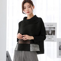 플리츠 메탈 터틀넥 티셔츠