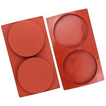 밀봉 카스테라틀 사각 나무 2 캐비티 디스크 실리콘 케이크 금형 주방 베이킹 도구 대형, 없음