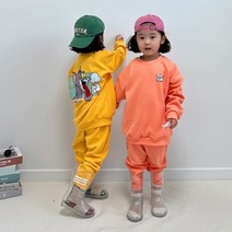 두둥실) 유아동복 봄가을신상 남여공용 아이스크림 먹는 톰&제리 라운드 긴팔티+긴바지 활동복